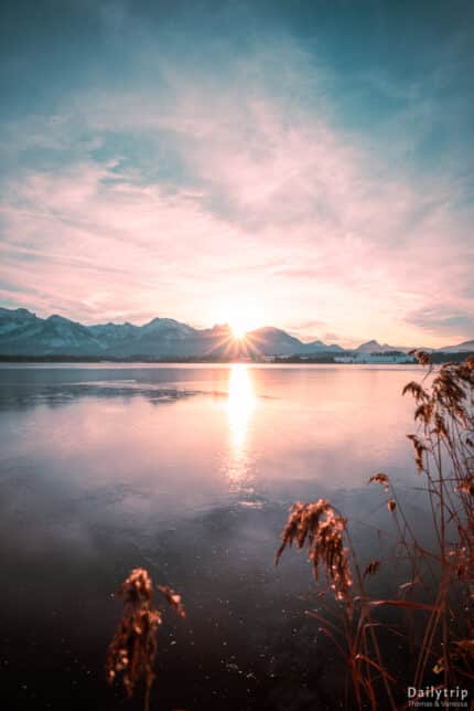 Hopfensee Sonnenuntergang Winter